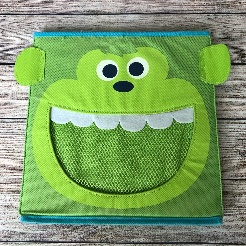 Green Monkey Canvas Bin Kids Storage Organization